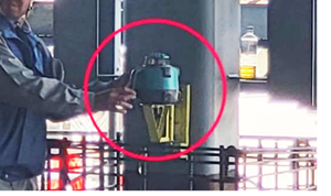 Rotating laser level installation (conventional method)